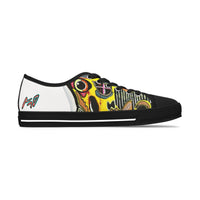 Women's Low Top Sneakers —INFECTED.   Vibrant Abstract Skull Art Print