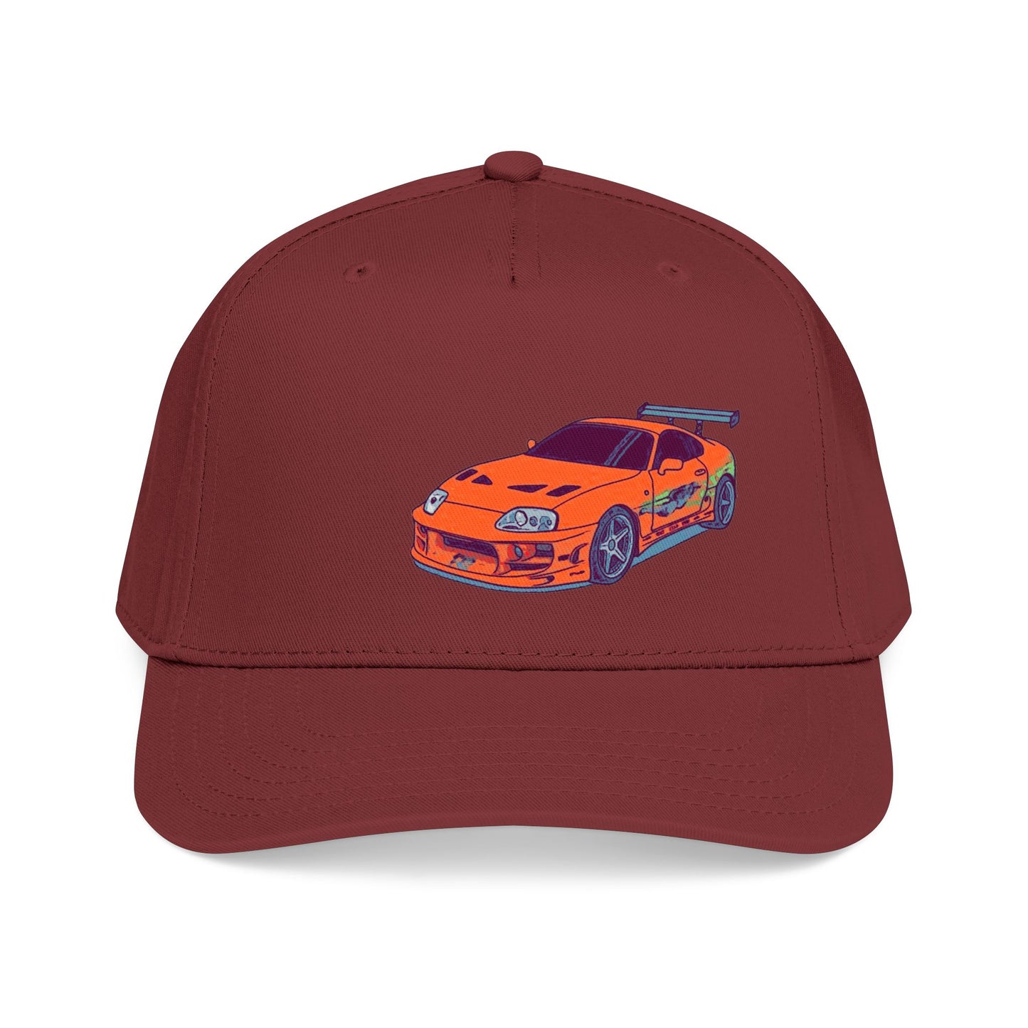 2JZ.  Retro Orange Sports Car Baseball Cap — Vintage JDM Supra Snapback