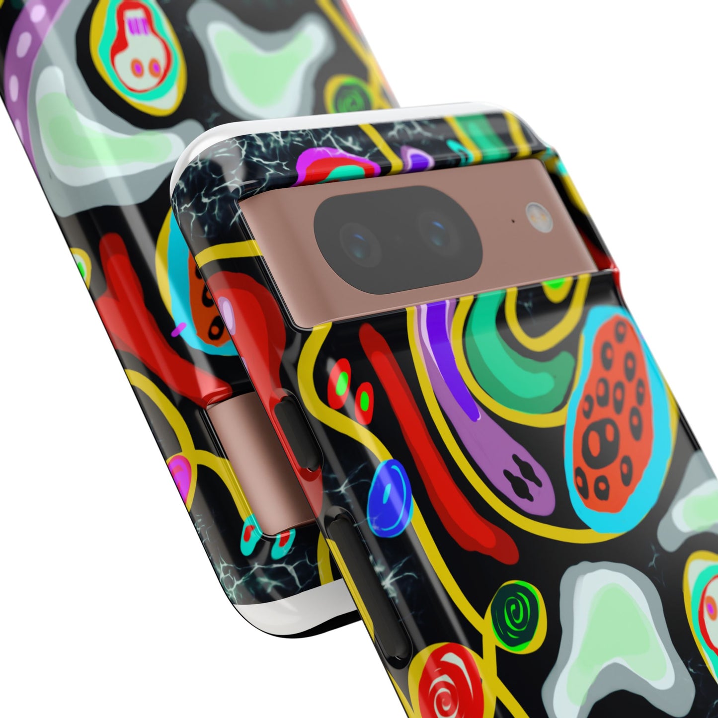 CRAZY4  Abstract Neon Skull Phone Case — Colorful Psychedelic Protective Cover