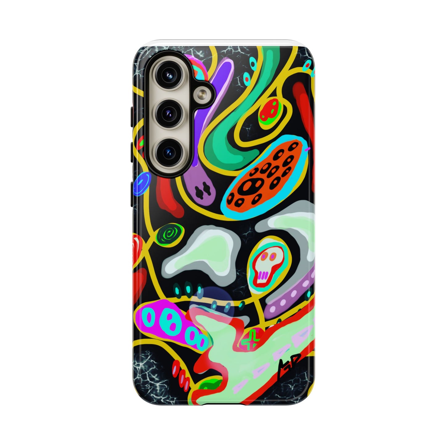 CRAZY4  Abstract Neon Skull Phone Case — Colorful Psychedelic Protective Cover