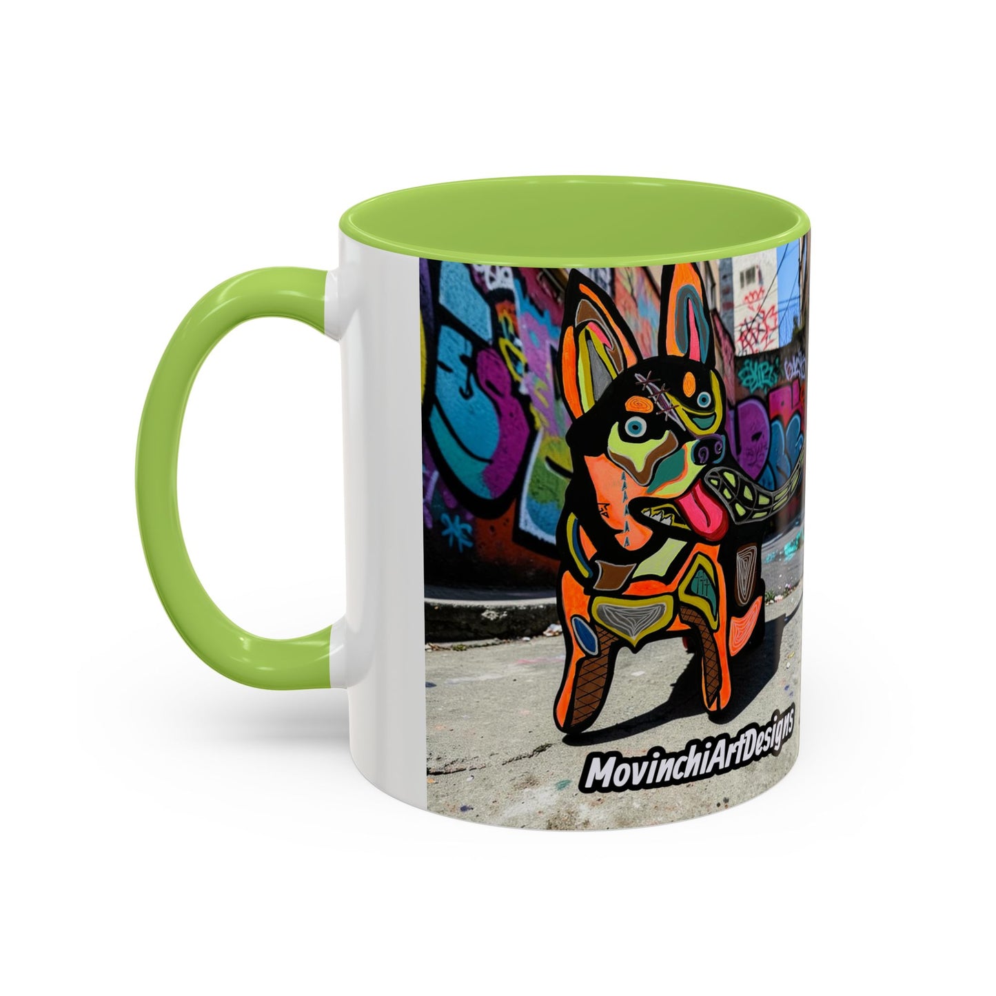 Colorful Pop Art Dog Accent Coffee Mug — Vibrant French Bulldog Design (11/15 oz)