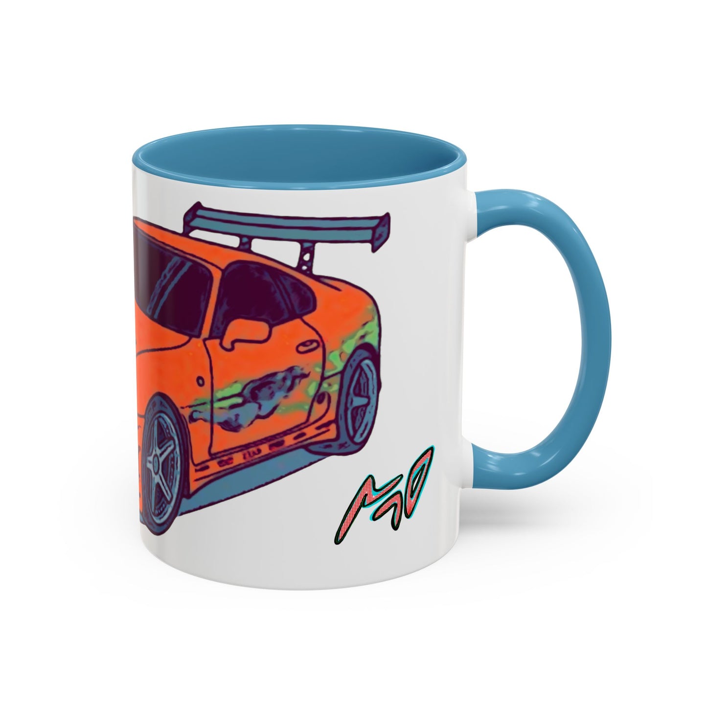 Racing Supra Accent Coffee Mug (11/15oz) — Orange Drift Car Design