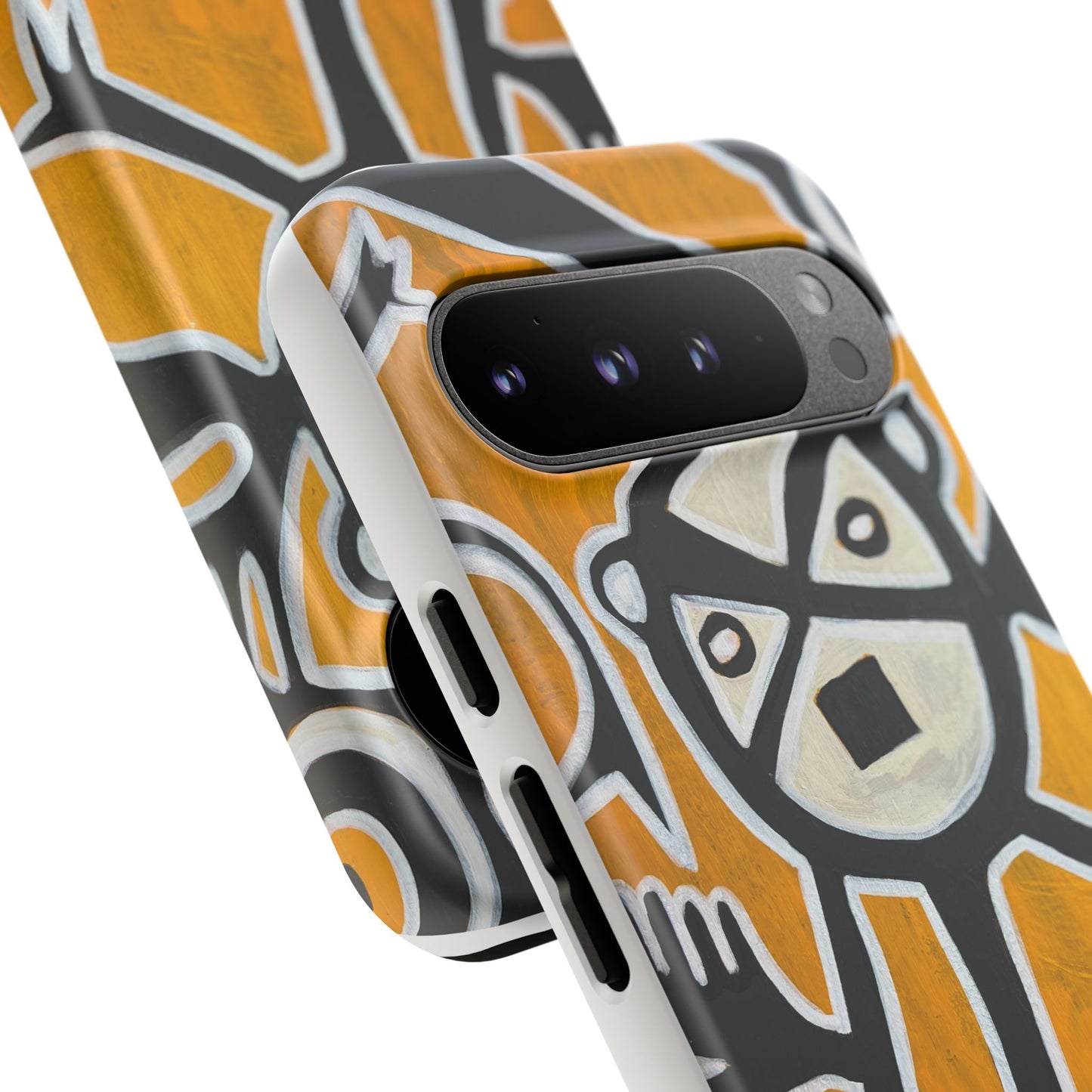 Abstract TAINO  Tribal Art Phone Case – Bold Orange Graphic Protective Cover