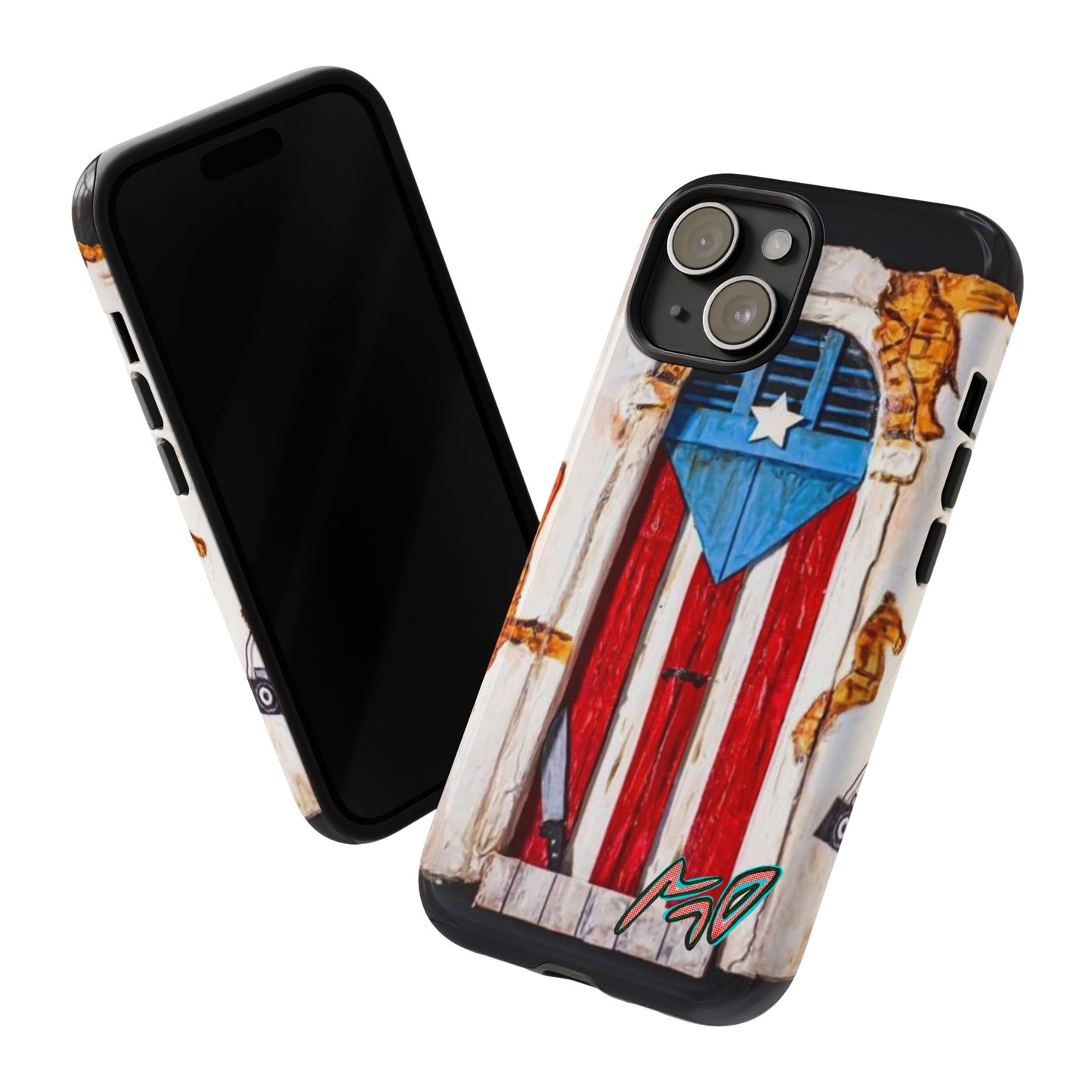 Puerto Rican Flag Phone Case - Rustic Coquí Door Design Tough Case