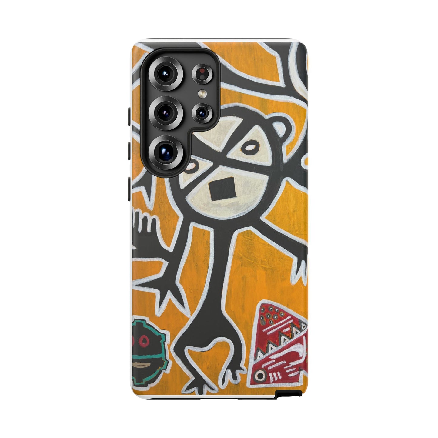Abstract TAINO  Tribal Art Phone Case – Bold Orange Graphic Protective Cover