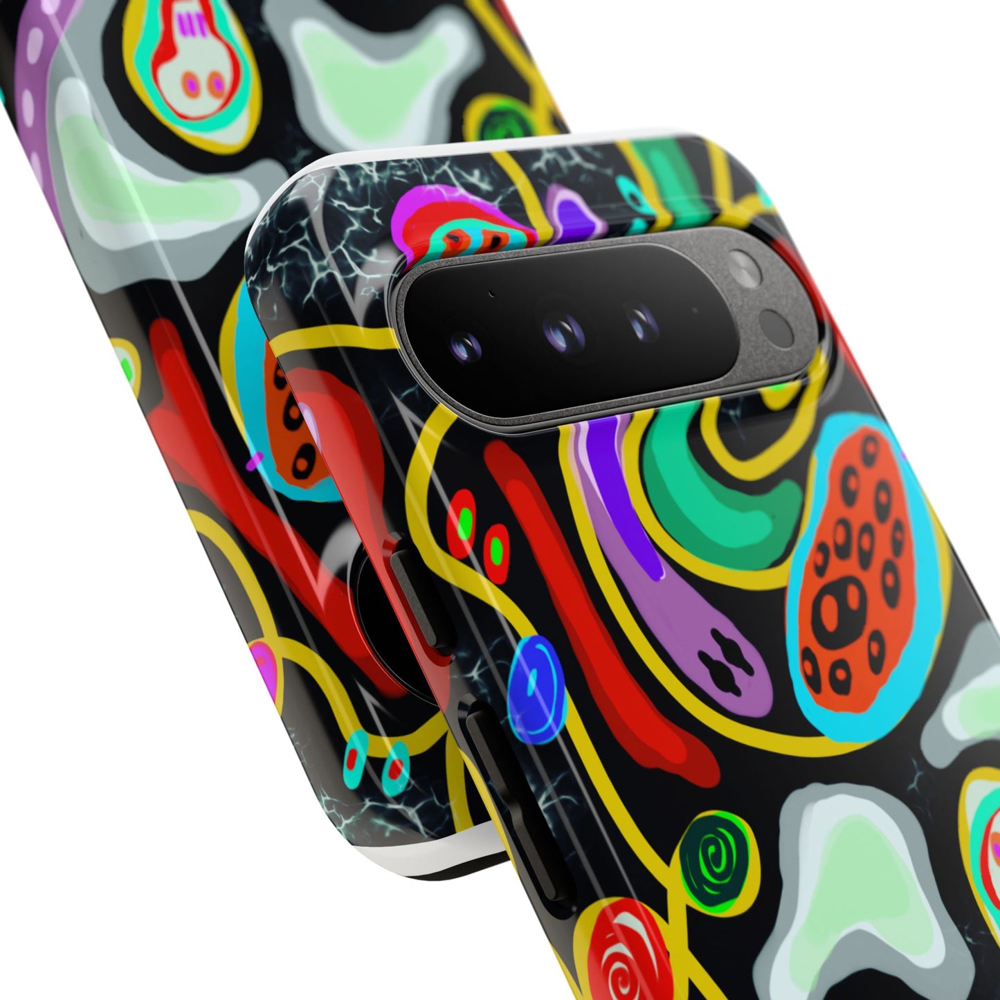 CRAZY4  Abstract Neon Skull Phone Case — Colorful Psychedelic Protective Cover