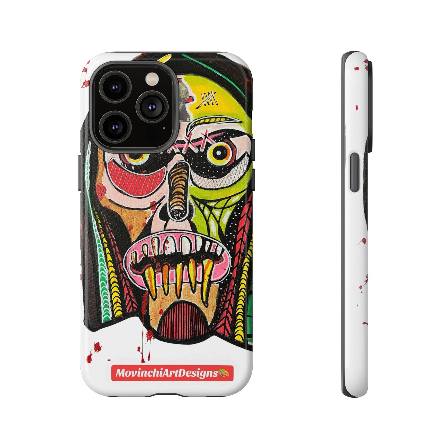 KUNTA.  Abstract Tribal Skull Phone Case — Colorful Street Art Protective Cover