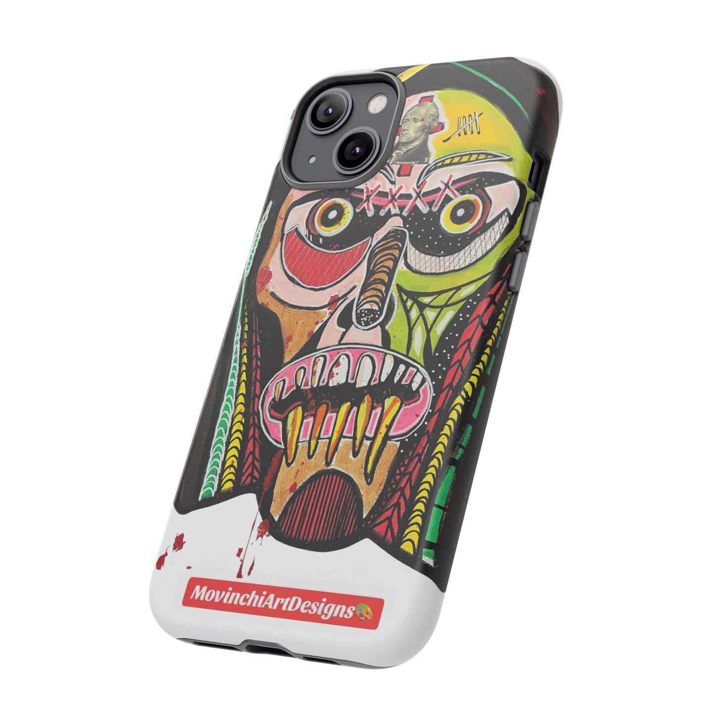 KUNTA.  Abstract Tribal Skull Phone Case — Colorful Street Art Protective Cover