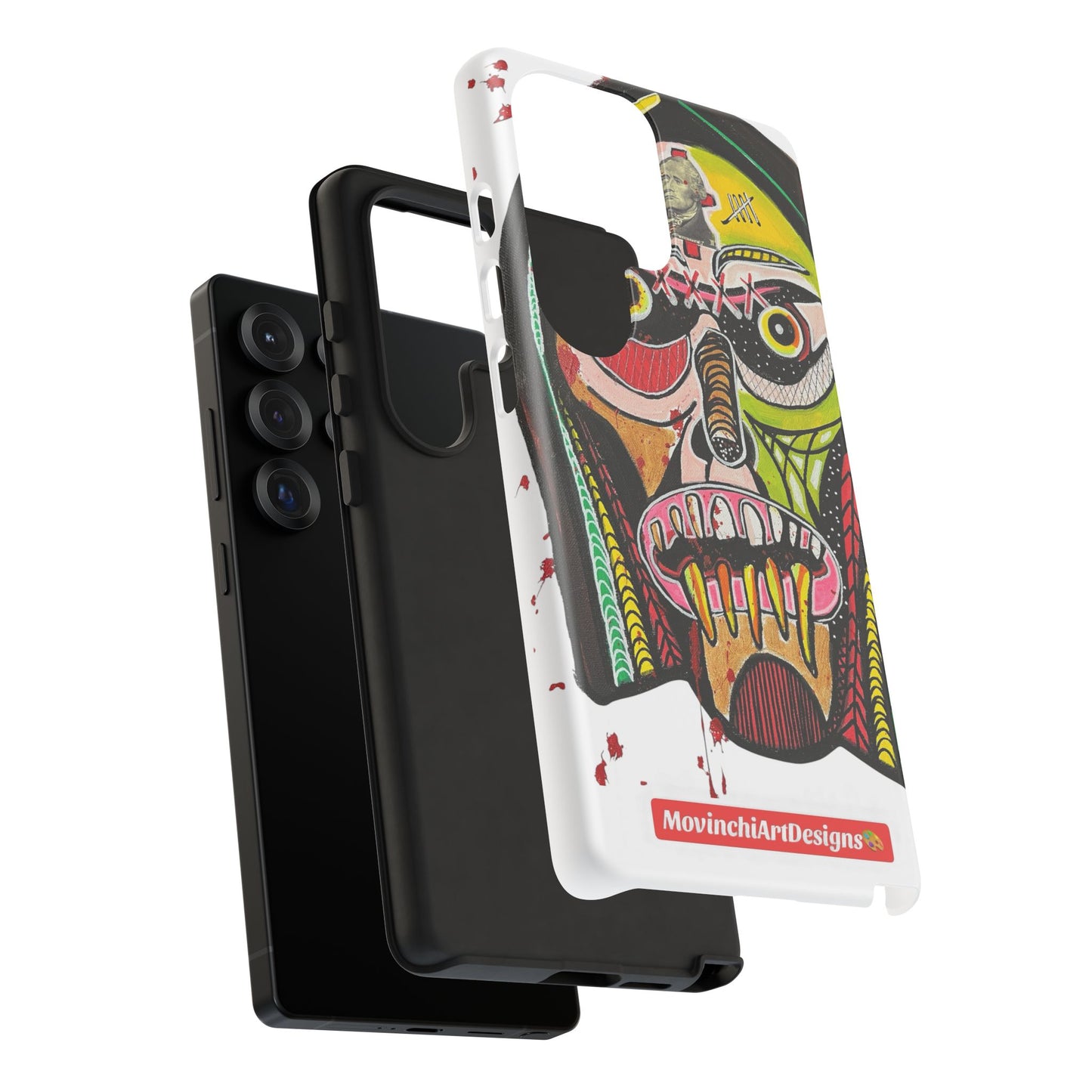 KUNTA.  Abstract Tribal Skull Phone Case — Colorful Street Art Protective Cover