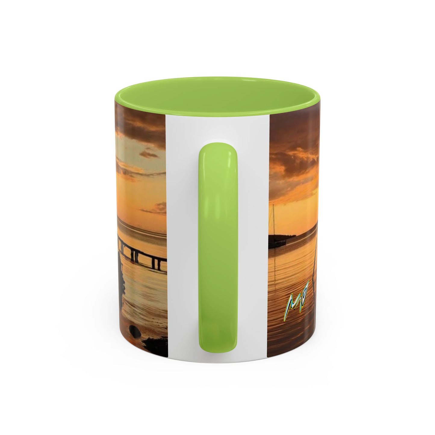 Sunset Harbor Coffee Mug — Golden Beach Sunrise Accent Mug (11/15oz)