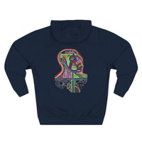 HEART ATTACK  Abstract Psyche Hoodie — Colorful Three-Panel Back Art Fleece Hoodie