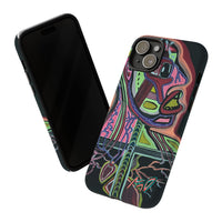 HEART ATTACK Abstract Neon Face Tough Phone Case – Vibrant Art Phone Cover