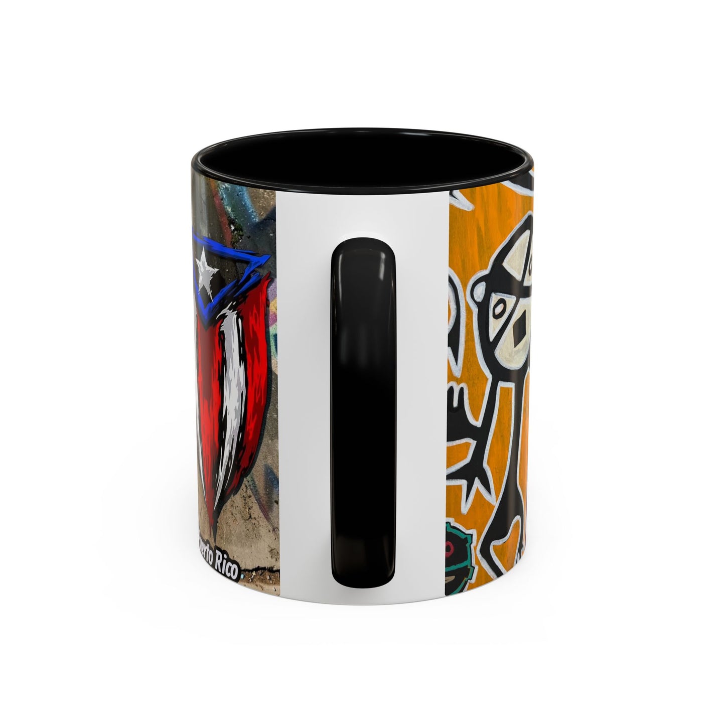 Puerto Rico Flag Coffee Mug — Rustic Street Art Accent Mug (11/15 oz)
