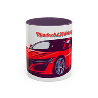 Red NSX Supercar Accent Coffee Mug — MovinchiArtDesigns Sports Car Graphic