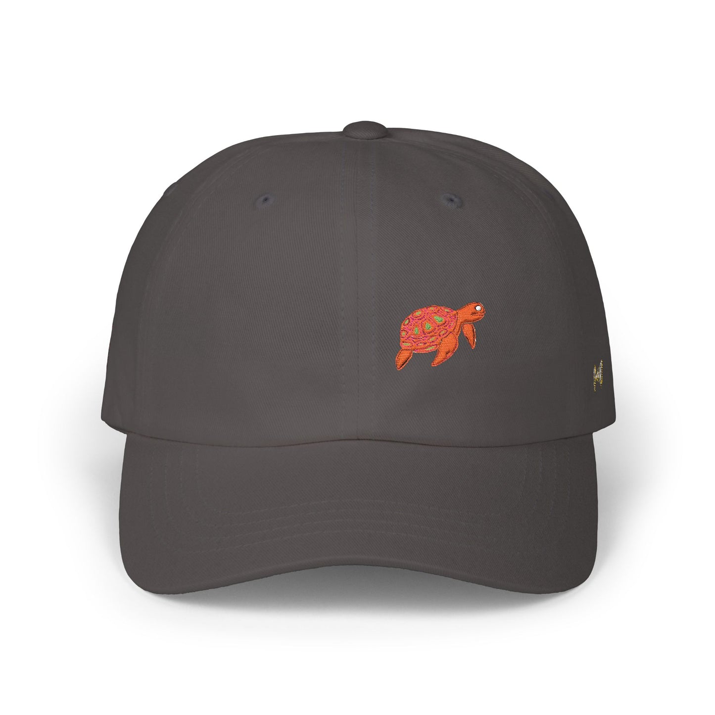 Embroidered Floral Sea Turtle Dad Cap