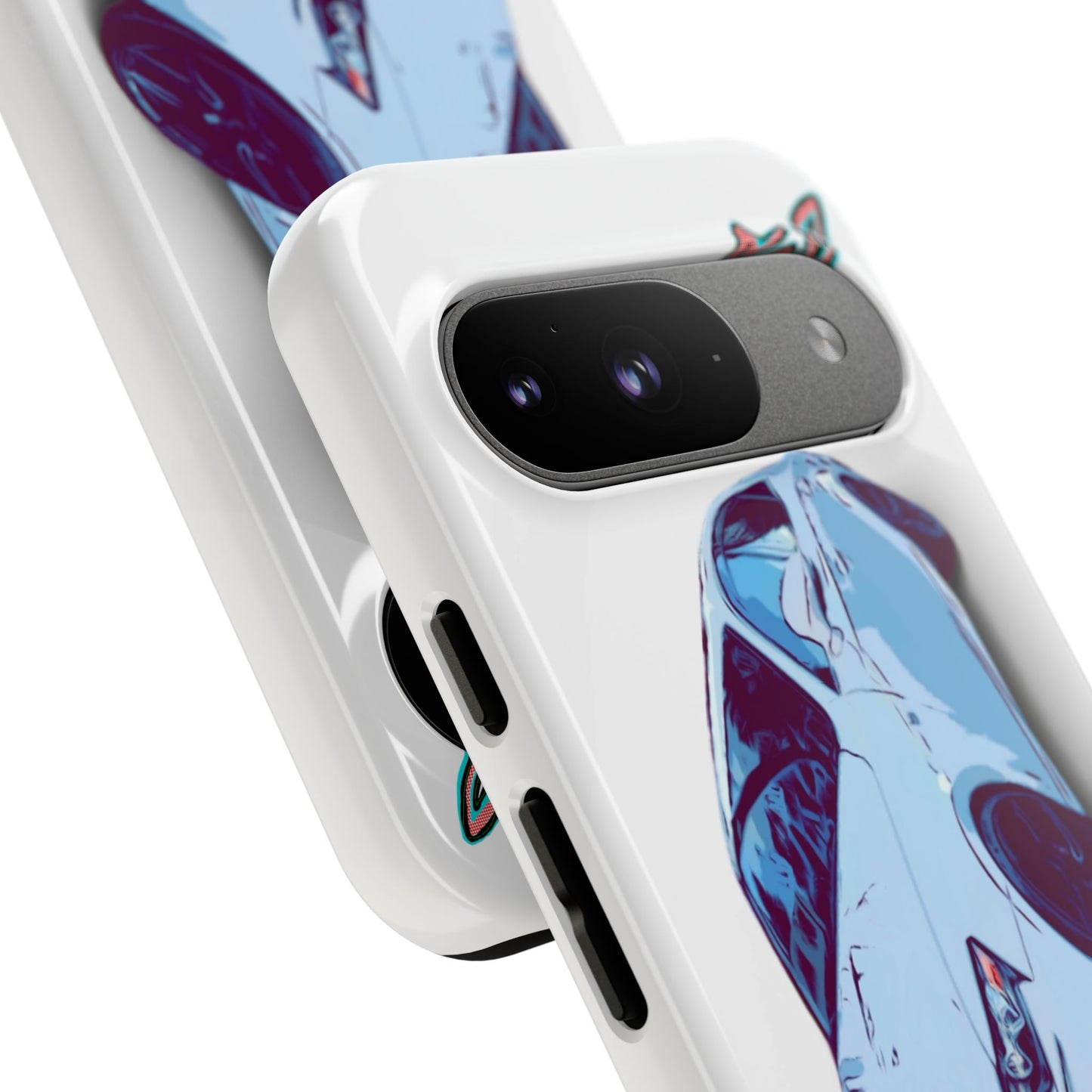 Melvin White Sports Car Phone Case - Retro Pop Art Supercar Protective Tough Case