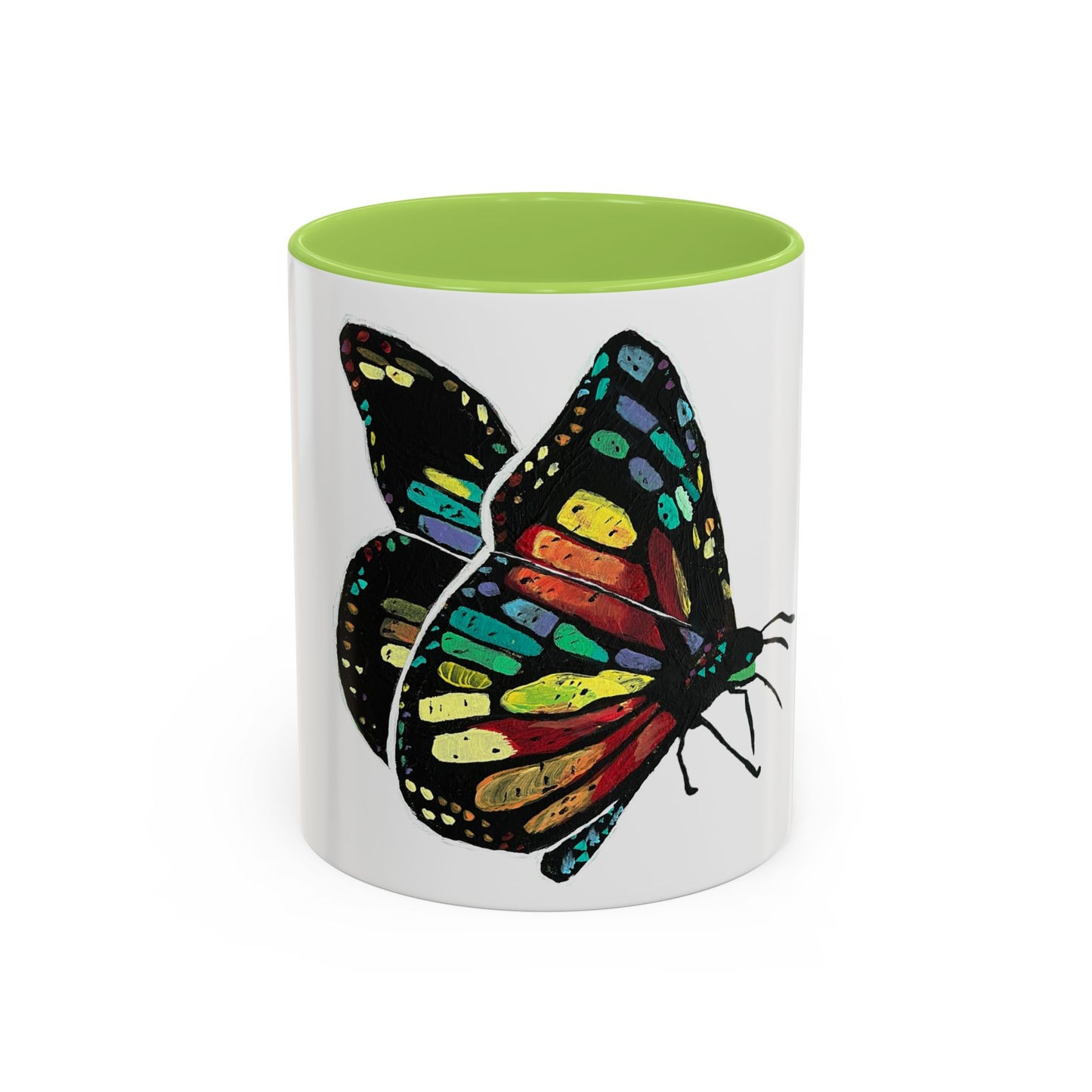 Colorful Butterfly Coffee Mug — Vibrant Monarch Art Accent Mug (11/15oz)
