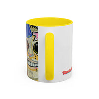 POOKIES BEAR Cat Skull Accent Coffee Mug — Day of the Dead Gothic Cat Design