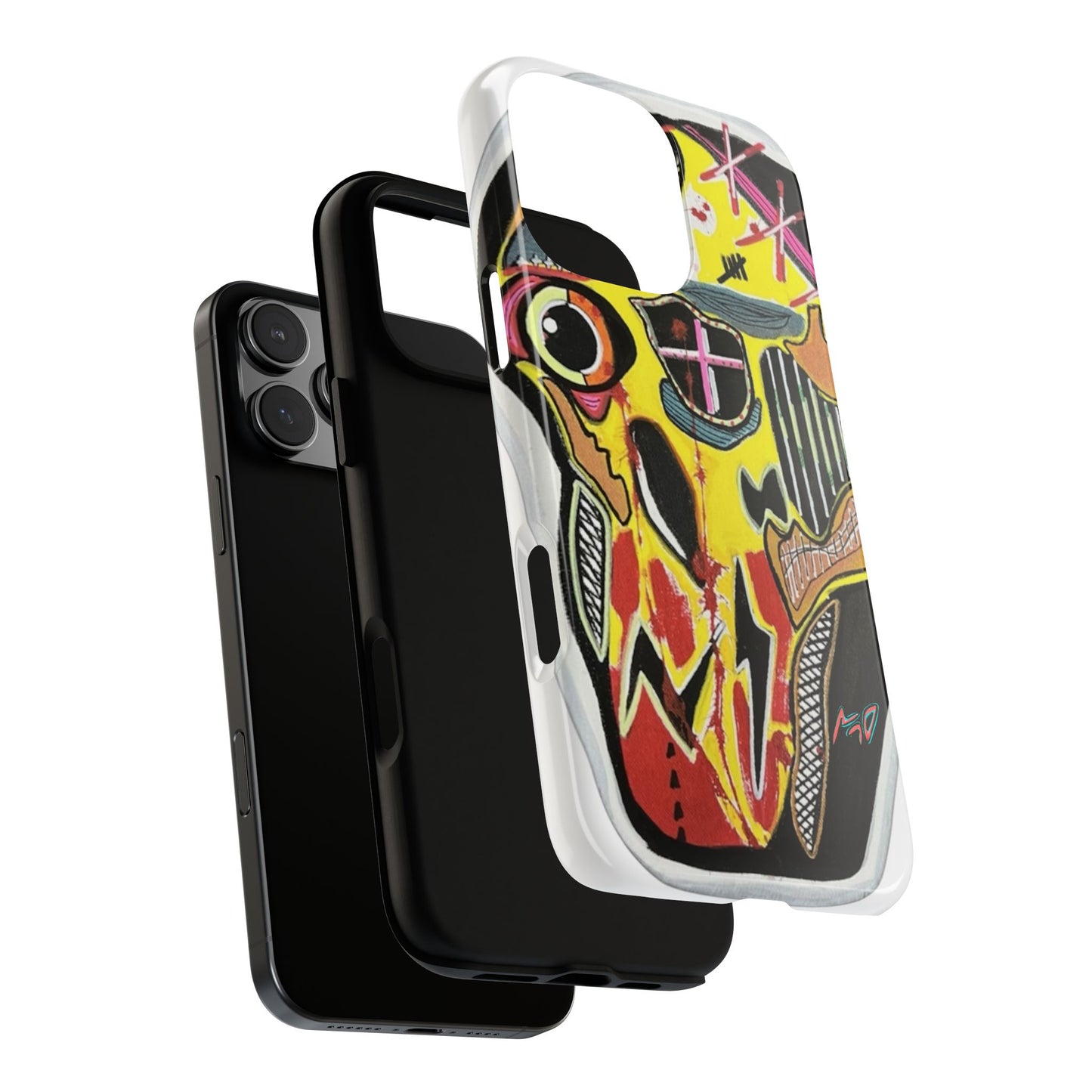 VINCENT.  Skull Riot Phone Case – Colorful Abstract Horror Art Protective Cover