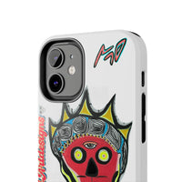 Artistic Crown KING GRAY  Skull Tough Phone Case — Colorful Abstract Guardian Design