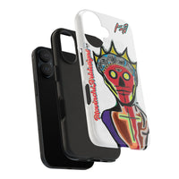 Artistic Crown KING GRAY  Skull Tough Phone Case — Colorful Abstract Guardian Design