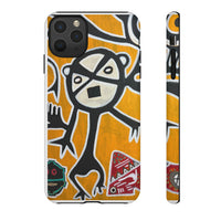 Abstract TAINO  Tribal Art Phone Case – Bold Orange Graphic Protective Cover