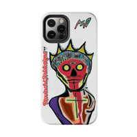Artistic Crown KING GRAY  Skull Tough Phone Case — Colorful Abstract Guardian Design