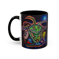 Psychedelic RYDER2.0   Space Goat Accent Coffee Mug — Colorful Cosmic Animal Art (11/15oz)