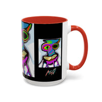 Abstract Alien Art Coffee Mug — Colorful Surreal Creature Accent Mug
