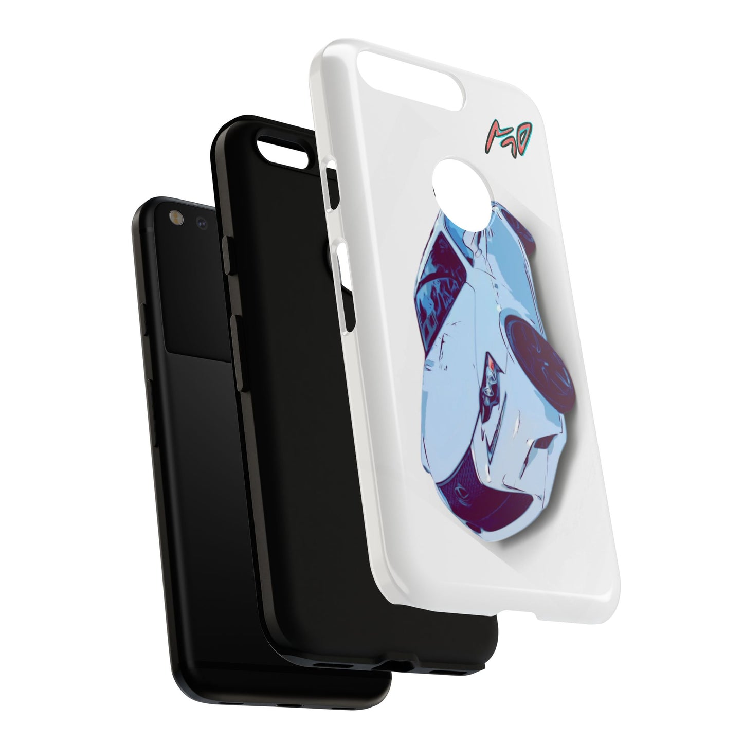 Melvin White Sports Car Phone Case - Retro Pop Art Supercar Protective Tough Case