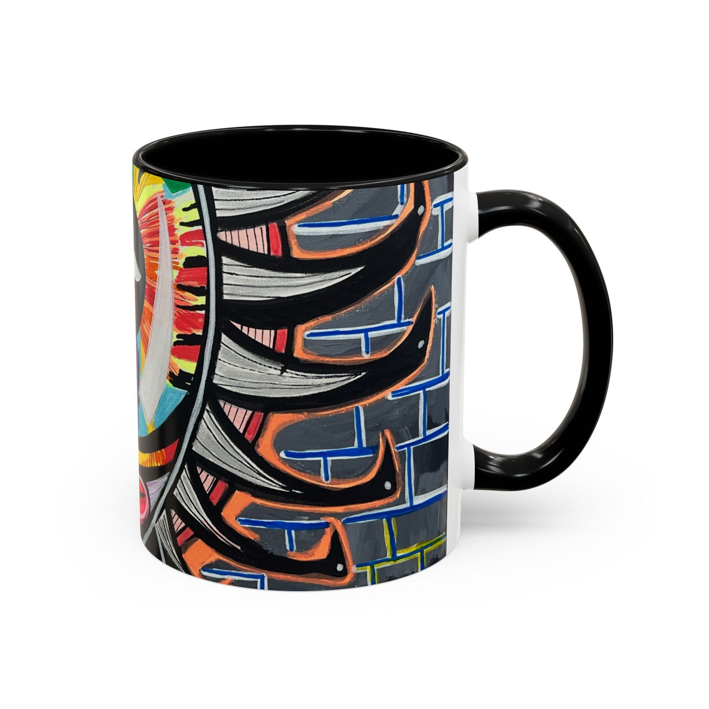 Abstract Street-Art Eye Coffee Mug — Colorful Graffiti Accent Mug (11/15 oz)