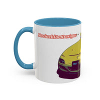 RX7  Coffee Mug — Yellow Sports Car Illustration Accent Mug