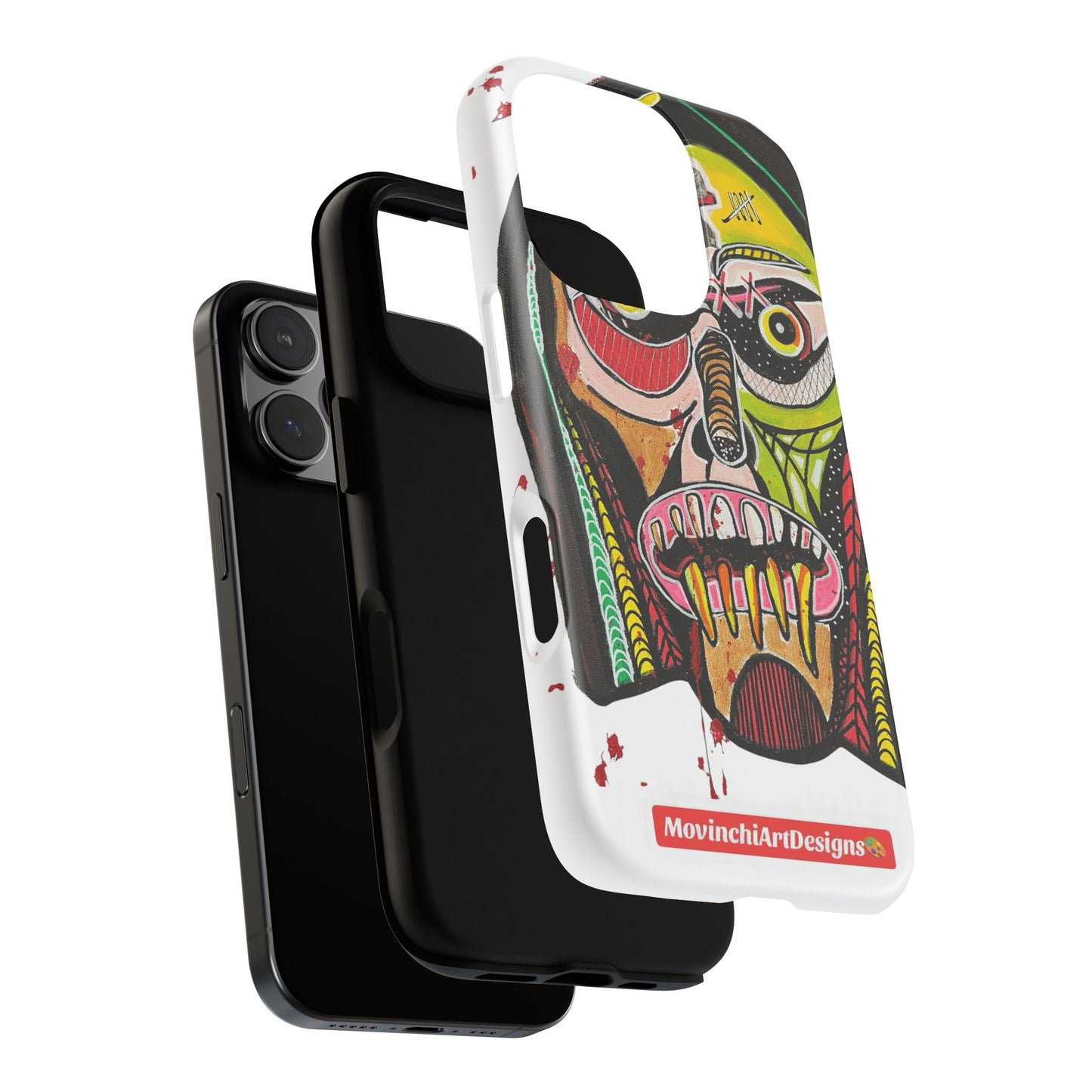 KUNTA.  Abstract Tribal Skull Phone Case — Colorful Street Art Protective Cover
