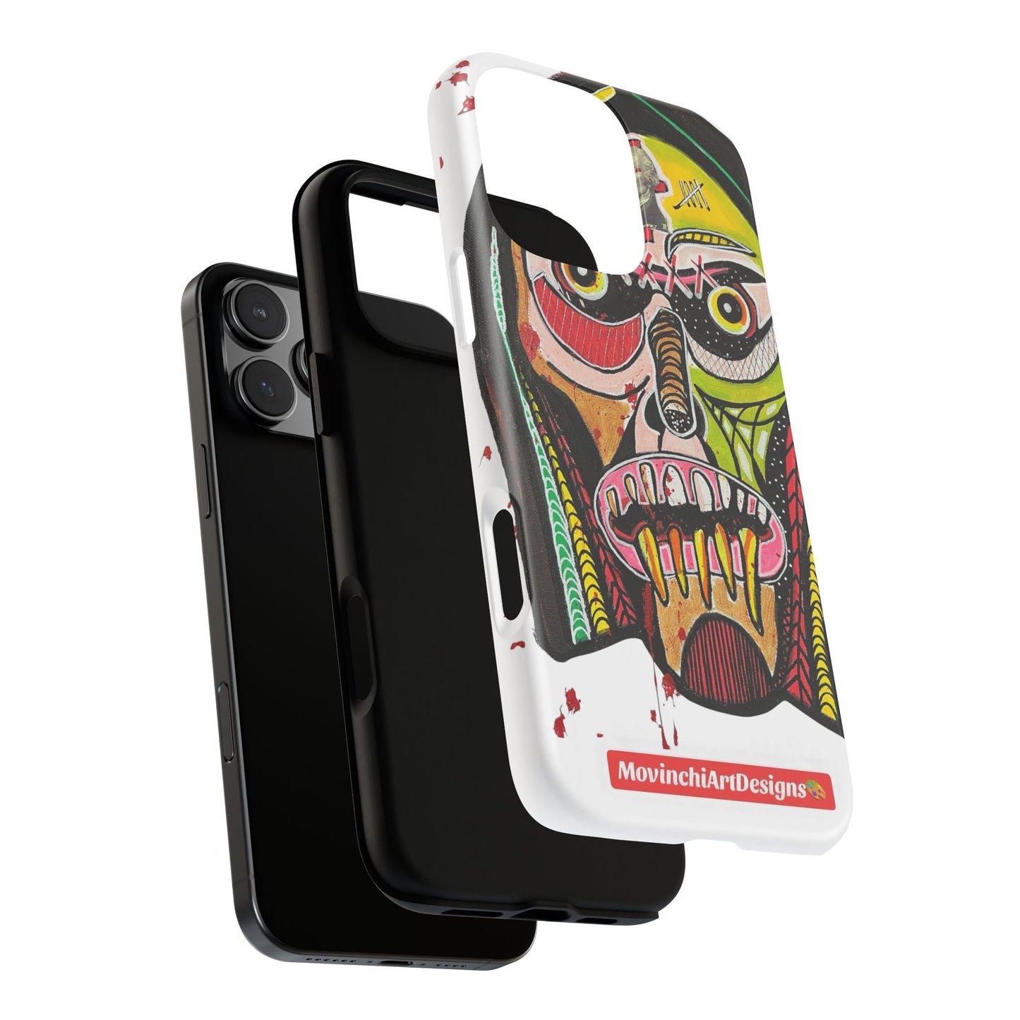 KUNTA.  Abstract Tribal Skull Phone Case — Colorful Street Art Protective Cover
