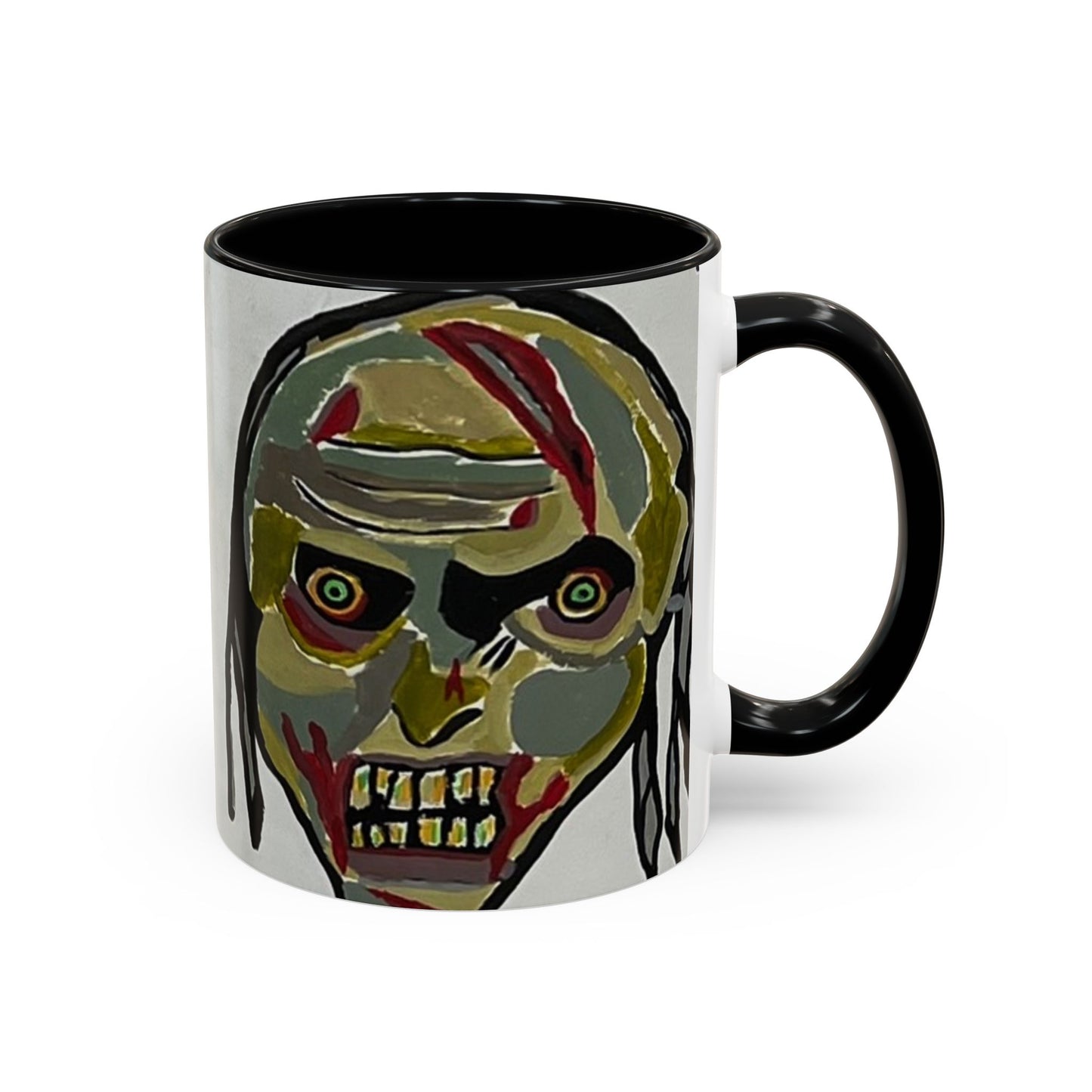 3 amigos2.0 Zombie Skull Coffee Mug — Spooky Horror Accent Mug (11/15 oz)