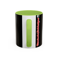 Colorful Neon OVERTHINKING  Skull Coffee Mug — Vibrant Abstract Day of the Dead Accent Mug