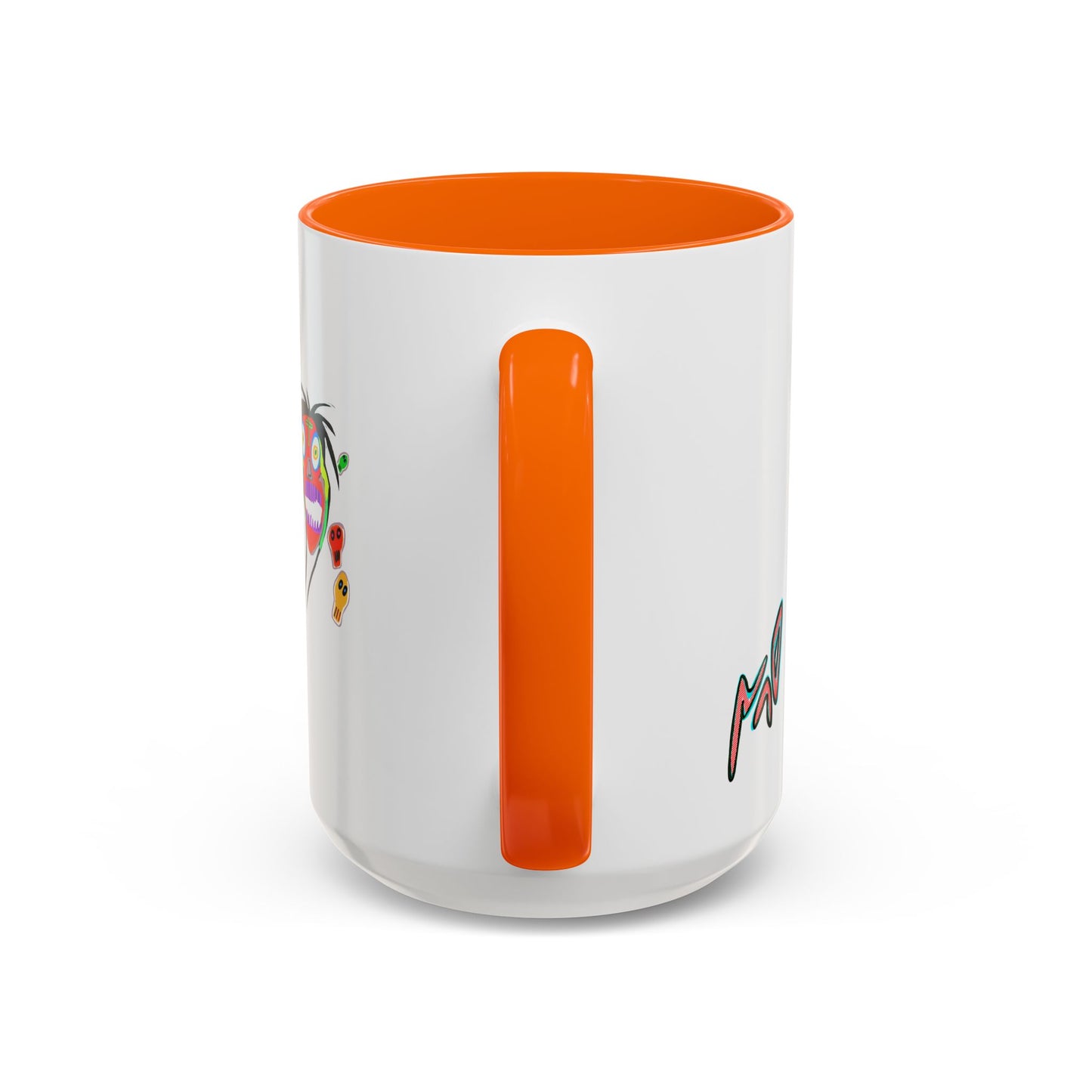 Colorful Tribal Mask Coffee Mug — Vibrant Skull Art Accent Mug (11/15oz)