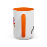 Colorful Tribal Mask Coffee Mug — Vibrant Skull Art Accent Mug (11/15oz)