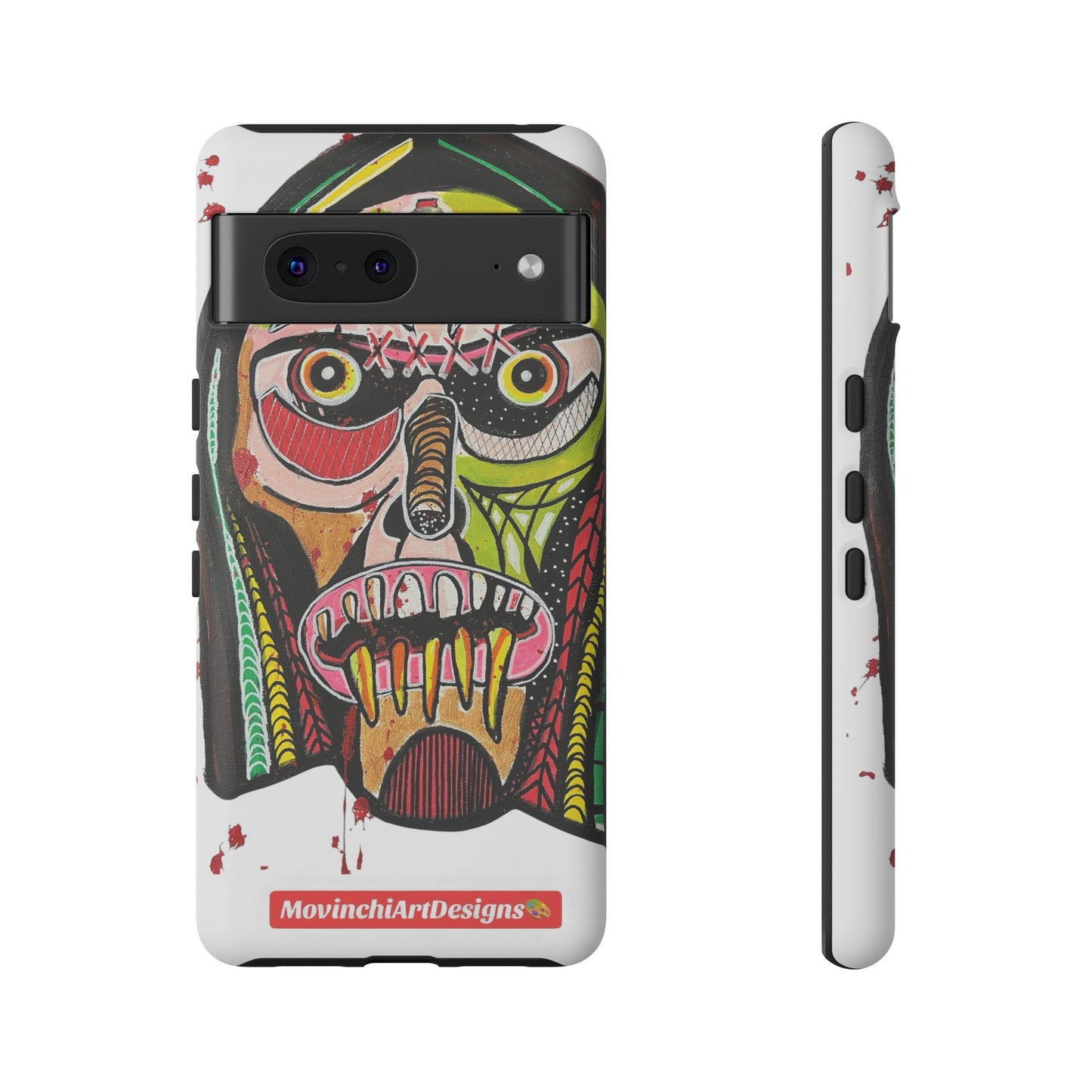 KUNTA.  Abstract Tribal Skull Phone Case — Colorful Street Art Protective Cover