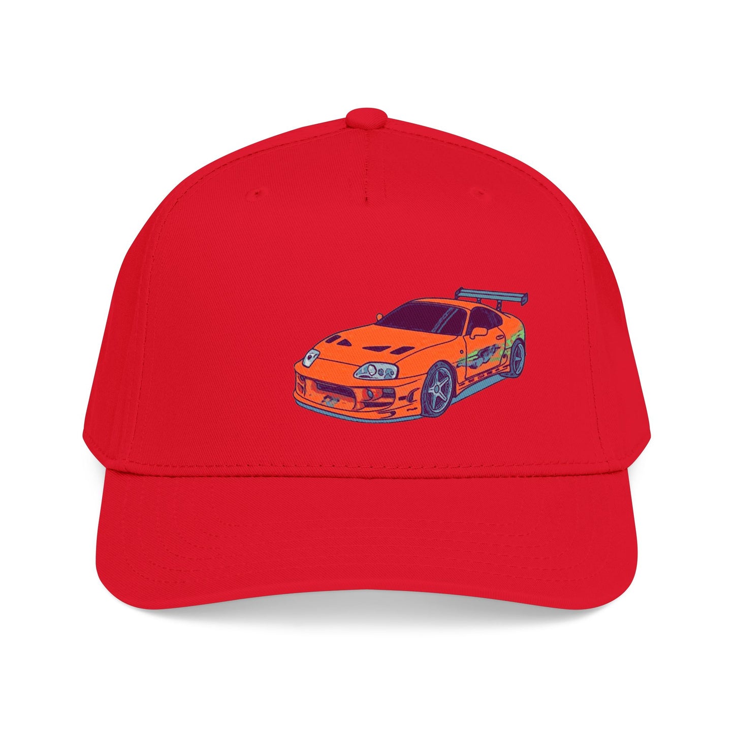 2JZ.  Retro Orange Sports Car Baseball Cap — Vintage JDM Supra Snapback