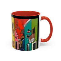 VIEJO SAN JUAN,  Colorful Cityscape Coffee Mug — Vibrant European Street Accent Mug