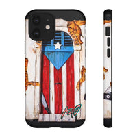 Puerto Rican Flag Phone Case - Rustic Coquí Door Design Tough Case