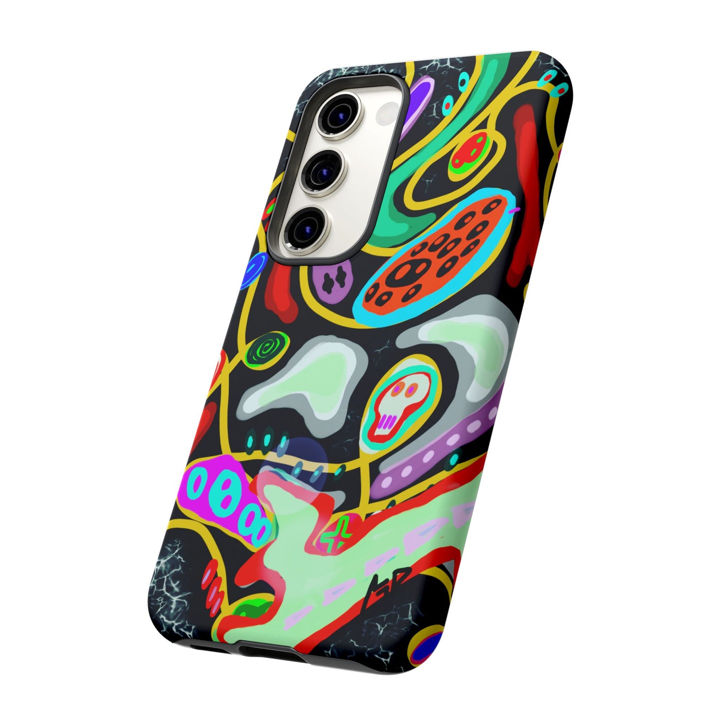CRAZY4  Abstract Neon Skull Phone Case — Colorful Psychedelic Protective Cover