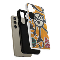 Abstract TAINO  Tribal Art Phone Case – Bold Orange Graphic Protective Cover