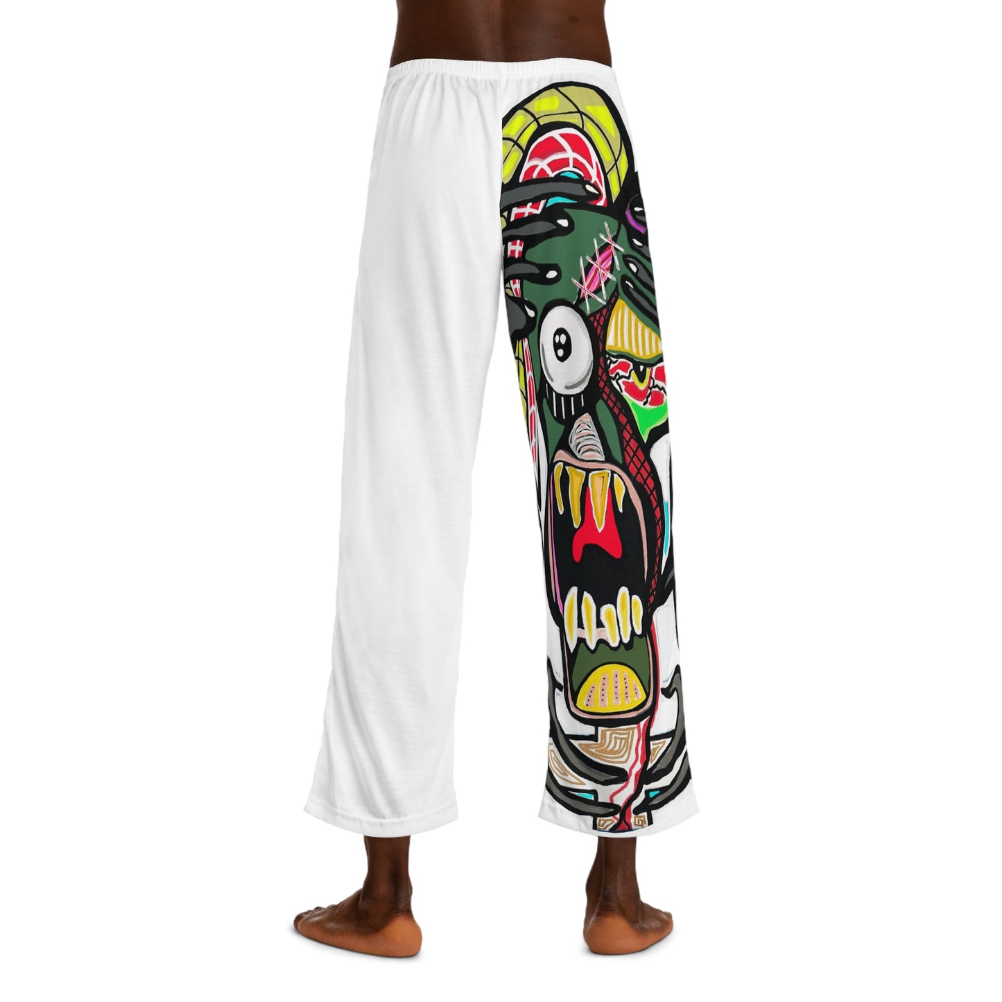 STRESS.  Men's Pajama Pants — Colorful Monster Skull Lounge Sleepwear