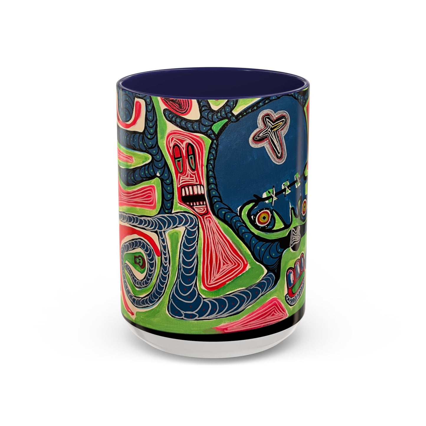 AFTER LIFE2.0  Abstract Neon Doodle Coffee Mug — Colorful Surreal Art Accent Mug (11/15oz)