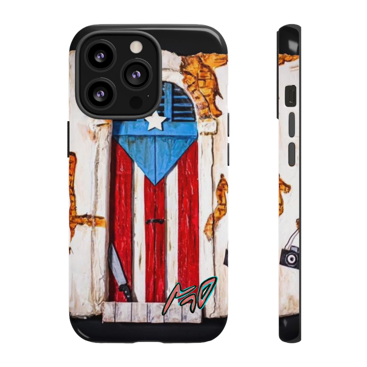 Puerto Rican Flag Phone Case - Rustic Coquí Door Design Tough Case