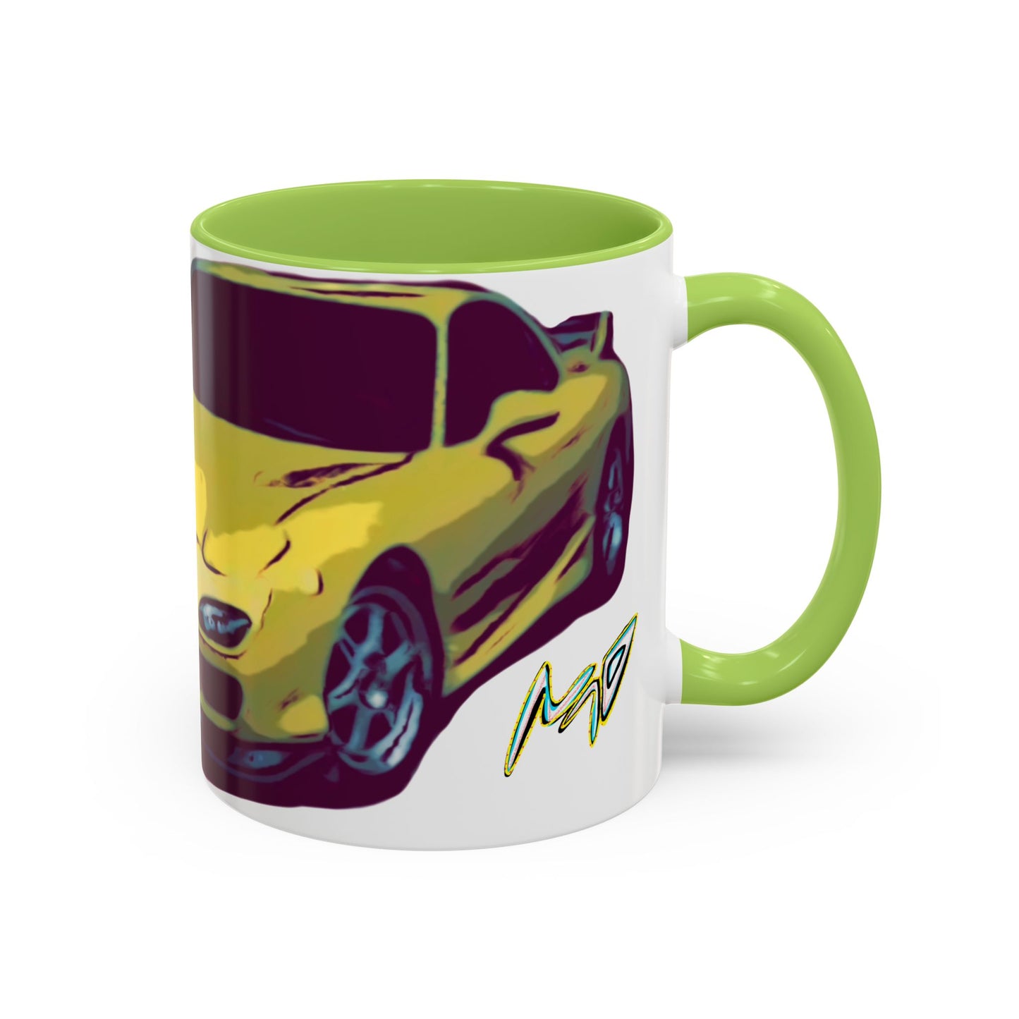 RX7  Coffee Mug — Yellow Sports Car Illustration Accent Mug
