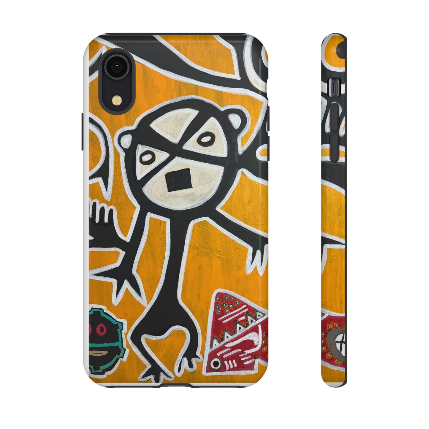 Abstract TAINO  Tribal Art Phone Case – Bold Orange Graphic Protective Cover