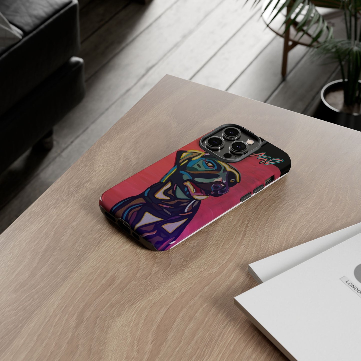 Colorful Pit LABRADOR Tough Phone Case — Vibrant Pop Art Dog Design